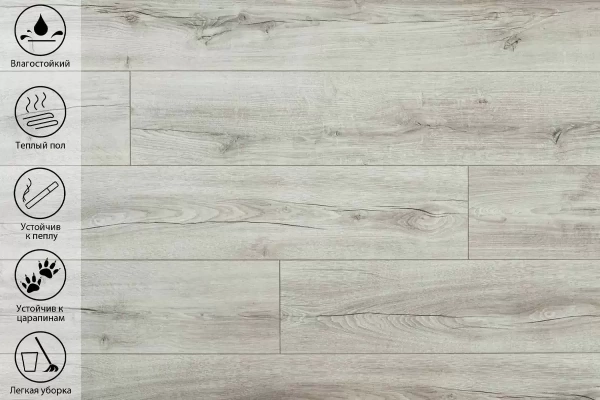 Ламинат Peli Anatolia 12 мм Дуб Грей Grey AN PLT 902