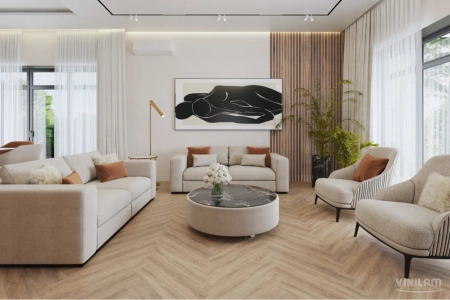Виниловый ламинат Vinilam Parquet Herringbone Паркет Монпелье IS11355