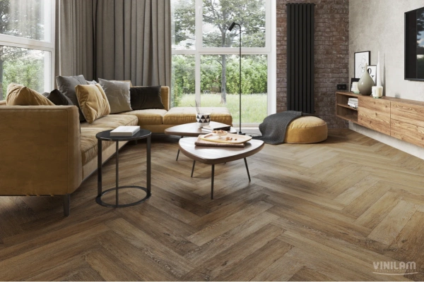 Виниловый ламинат Vinilam Parquet Herringbone Паркет Тусон IS11377
