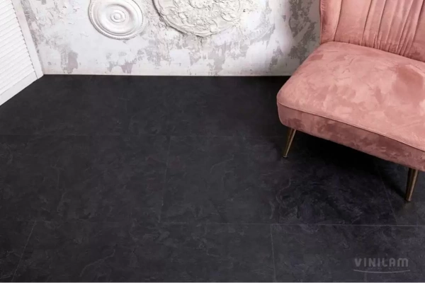 Виниловый ламинат Vinilam Ceramo 2,5 мм Сланцевый Черный 61607