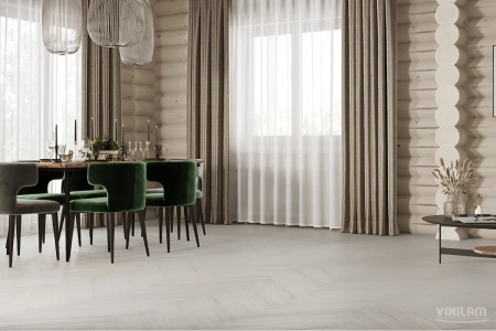 Виниловый ламинат Vinilam Parquet Herringbone Паркет Санторини IS11366